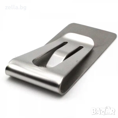 Тънък щипка за пари (Money Clip) от неръждаема стомана – Минималистичен портфейл за карти 10119