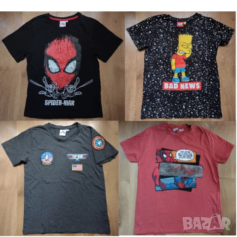 Spider Man, The Simpsons, Top Gun - детски тениски