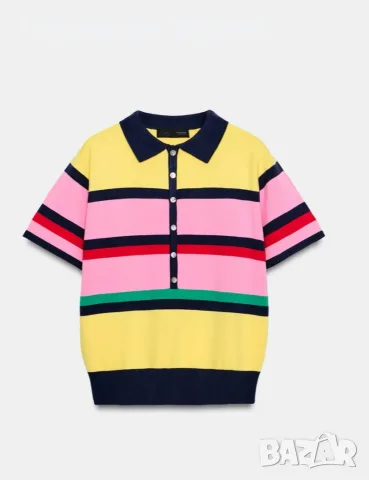 Нова раирана поло тениска ZARA, снимка 2 - Тениски - 55437474