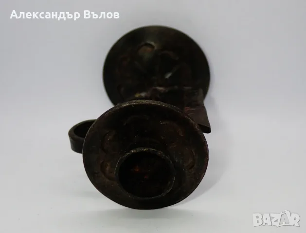 Стар Декоративен Метален Свещник Ръчноправен, снимка 10 - Други ценни предмети - 55309031