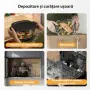 AIRMSEN Portable Glass Air Fryer 4.5L + 1.2L Нов Стъклен Еърфрайър 1500W Без PFAS, снимка 4