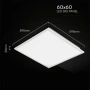 LED Панел 40W 4800lumen V-tac с CREE диоди и 6г гаранция 60×60см за скрит монтаж (за растер) в 4000к, снимка 5