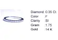 Златен дамски пръстен с диаманти 0,35Ct. чистота:SI размер:54 модел:42561-1, снимка 5