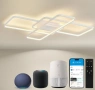 Смарт LED таванна лампа BAYHT, интелигентен LED плафон 80W, 105 см, димируема, дистанционно и гласов, снимка 1
