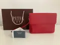 Червен клъч, чанта от естествена кожа на PETEK, нова, снимка 10