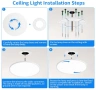 LED таванна лампа MOONSEA 80W, 80 см, голяма плоска димируема LED плафониера с дистанционно управлен, снимка 6