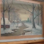 Живопис картина зимен пейзаж , снимка 4