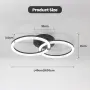 Смарт LED полилей с 2 пръстена и димер (3000–6000K), управление с дистанционно, снимка 2