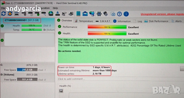1TB SSD диск CRUCIAL BX500 ЧИСТО НОВ 1000GB SSD 2.5 CT1000BX500SSD1 disk laptop computer, снимка 2 - Твърди дискове - 54556489