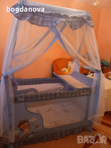 Бебешко легло/кошара на 2 нива с матрак, снимка 15 - Бебешки легла и матраци - 53996748