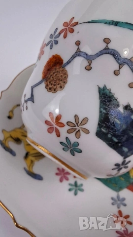 Meissen "Gelber Löwe" (Жълтият лъв) Чаша за кафе с подложна чинийка, снимка 10 - Чаши - 54808287