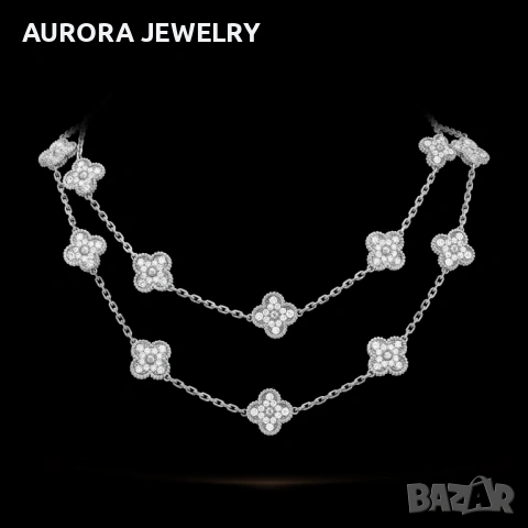 Van Cleef & Arpels VCA 20 Motifs Silver Diamonds Vintage Alhambra Long Clover Дамско Колие, снимка 8 - Колиета, медальони, синджири - 54736724