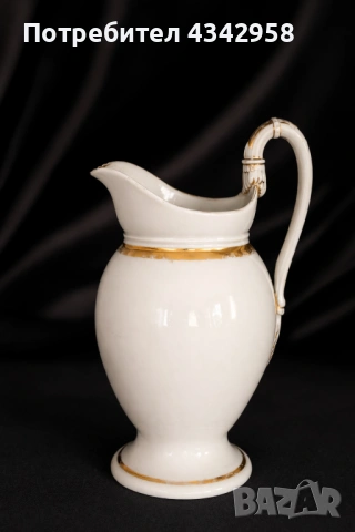  Винтидж порцеланова кана (млекарник) в стил Meissen, Германия, ~1900–1930 г. 