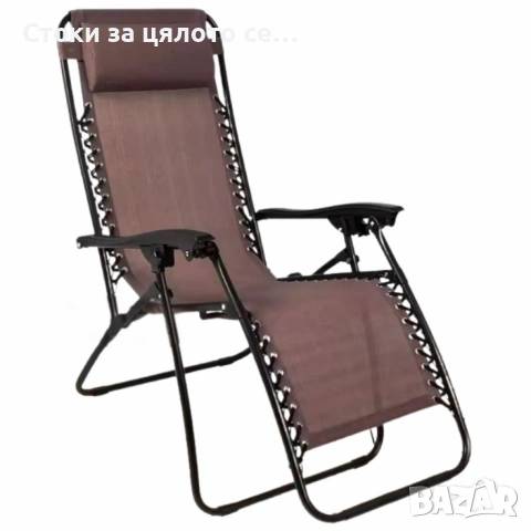 Плажен стол-шезлонг с възглавничка 175x52см до 120кг, снимка 3 - Градински мебели, декорация  - 54155055