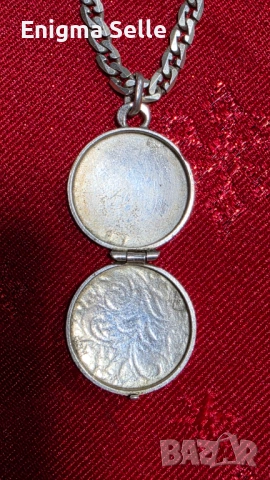 Сребърен синджир със винтидж сребърен медальон - муска - кутийка с тайник, амулет, сребро 13,82 гр, снимка 6 - Колиета, медальони, синджири - 54161122