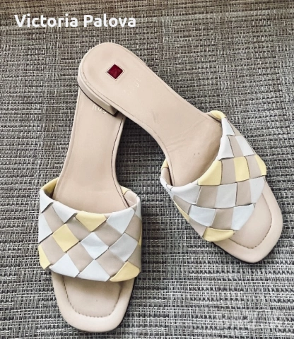 Луксозни чехли HÖGL Felina от агнешка кожа — Стил Bottega Veneta (Стелка 25.5 см)