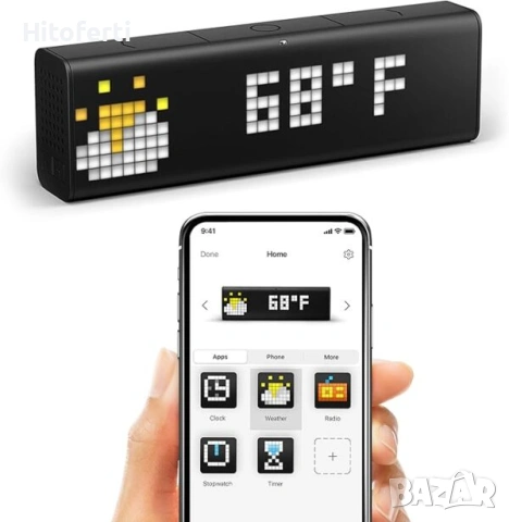 Wi-Fi часовник за умен дом (работи с Amazon Alexa, Netatmo, Sonos, Philips Hue, LaMetric TimeIFTTT и, снимка 3 - Друга електроника - 54347257