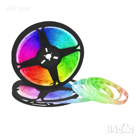 RGB LED лента 5 метра с дистанционно управление – водоустойчива, с 20 цвята и светлинни ефекти