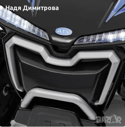 Детско акумулаторно ATV 6V 25W – Електрическо ATV с LED светлини за деца 1.5+ години, черно, снимка 4 - Електрически играчки - 55571007