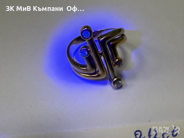 Златен пръстен с диаманти - 5.24 грама - 0.12ct, снимка 2 - Пръстени - 55196779