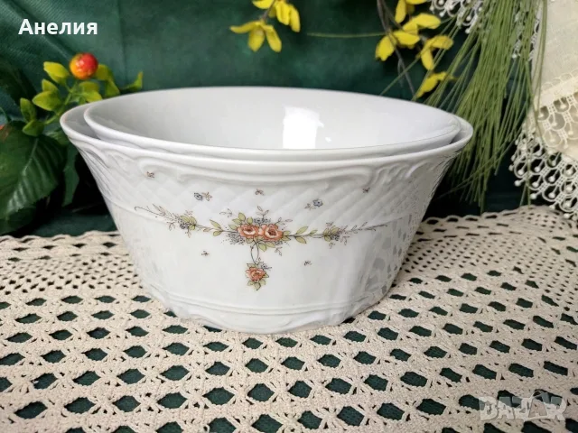 Esenbach Bavaria нежни цветя и релеф , снимка 6 - Чинии - 55631627