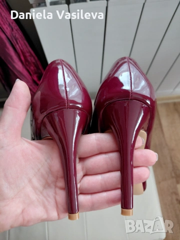 Елегантни обувки бордо р-р 39, снимка 4 - Дамски обувки на ток - 54277501