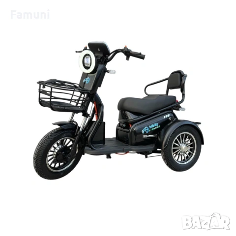  Двуместна Електрическа Триколка PUDDING 1800W Black , снимка 2 - Мотоциклети и мототехника - 42041273