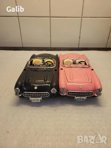 Chevrolet Corvett 1957 Burago метална колекционерска количка, снимка 5 - Антикварни и старинни предмети - 54611865