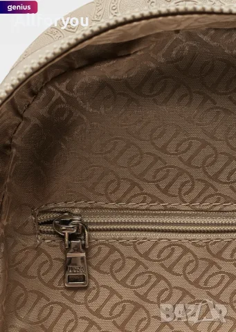 U.S. Polo Assn., Раница с шарка на монограми, Бежова, снимка 5 - Раници - 55333935