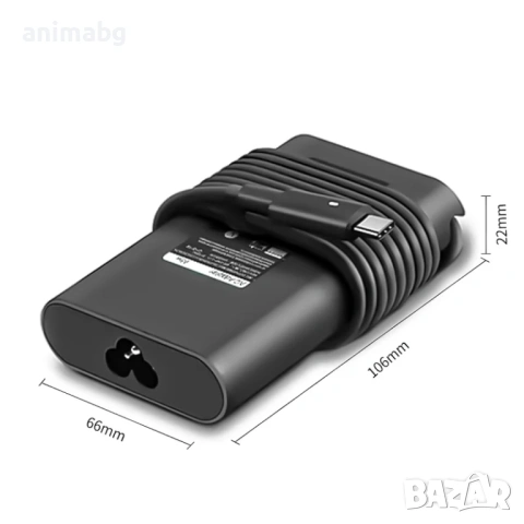 ANIMABG Зарядно устройство за лаптопи Dell, 65W, USB-C, снимка 3 - Друга електроника - 54762090
