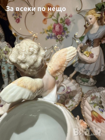 Sitzendorf Germany  Circa 1904 - “Вазата с херувима” Код P2179, снимка 17 - Колекции - 54170152