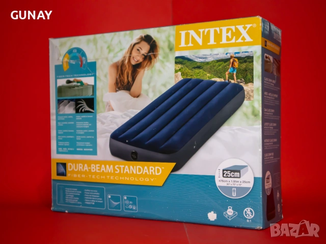 Intex Dura-Beam Standard Надуваем матрак чисто ново надуваемо легло за къмпинг и гости
