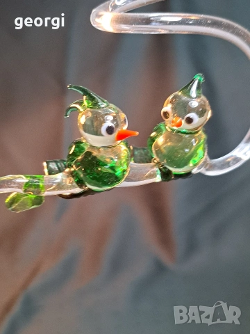стъклена висулка с птици Murano 35/1, снимка 2 - Декорация за дома - 54578398
