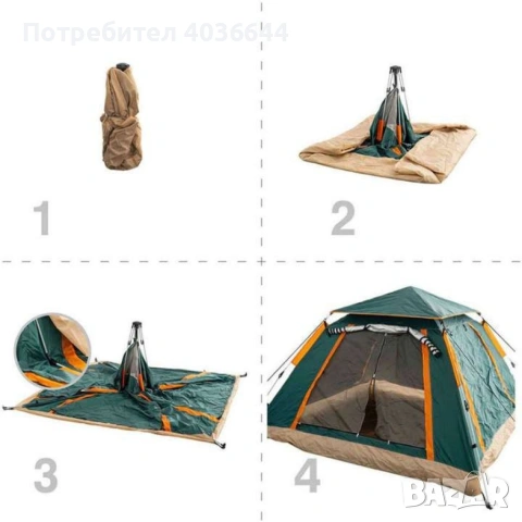 Палатка 4 местна Muhler 2008 220x220xH100см, снимка 3 - Палатки - 55236408
