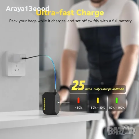 Мини електрическа помпа за велосипед, 120 PSI, USB-C, снимка 5 - Аксесоари за велосипеди - 55616625