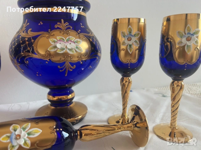 Бохемски сервиз, снимка 6 - Антикварни и старинни предмети - 54944894