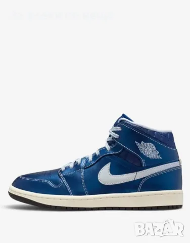 NIKE Air Jordan 1 Mid SE Blue / White Дамски Маратонки👟Дамски Спортни Обувки👟Кецове Код P2864, снимка 3 - Маратонки - 55499937