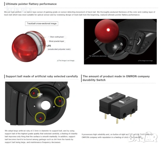 ELECOM JAPAN Huge Trackball Mouse 8 бутона МИШКА, снимка 9 - Клавиатури и мишки - 54401286