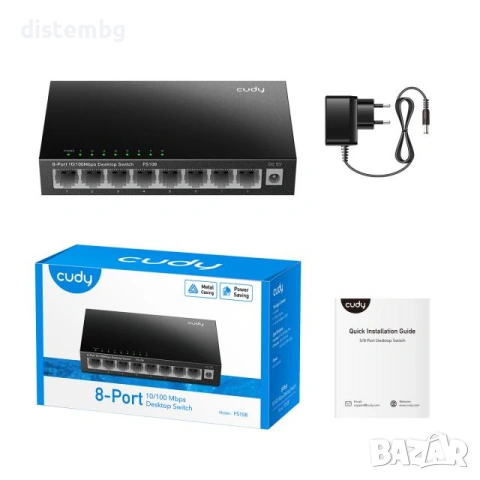 Суич Cudy FS108, 8-порта 10/100 Mbps