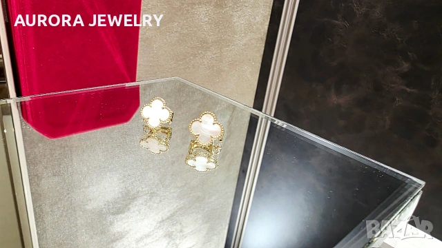 Van Cleef & Arpels VCA Gold Mother of Pearl Vintage Alhambra Clips Дамски Обеци, снимка 6 - Обеци - 54274775