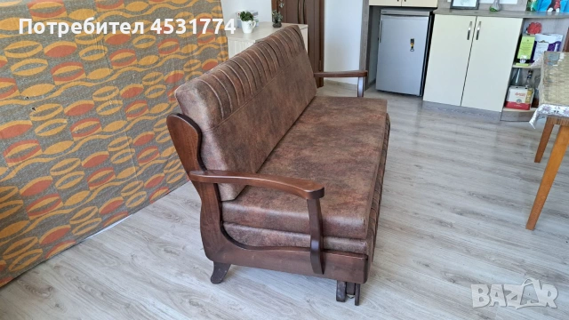 Диван триместен разтегателен, снимка 2 - Дивани и мека мебел - 55144967