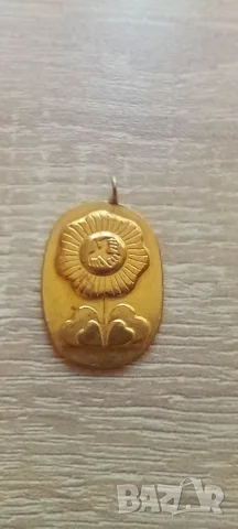 Позлатен медальон за новородено 