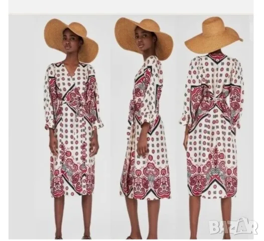 Страхотна дълга рокля ZARA , размер L / XL, снимка 3 - Рокли - 55358730