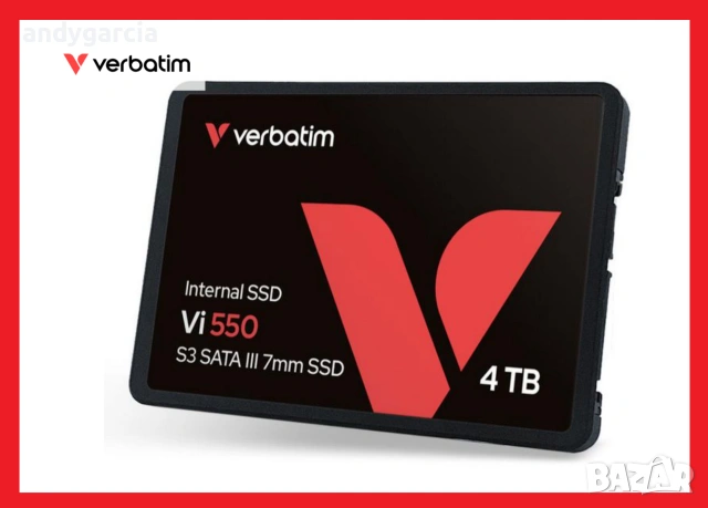  4TB Verbatim Vi550 S3 SSD диск SATA III 2.5 черен 100% здраве кутия скорост четене/запис 540/500мб 