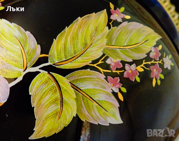 Японска порцеланова ваза,урна,злато,кобалт,цветя. , снимка 6 - Вази - 54653677