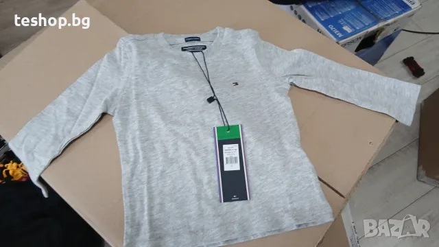 Детска блуза Tommy Hilfiger Basic размер 80 в сив цвят, снимка 2 - Детски Блузи и туники - 55586217