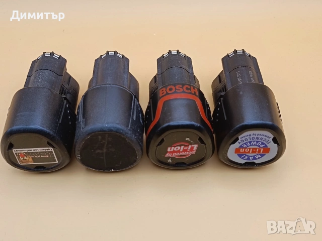Bosch 10.8V 4 бр. батерии, снимка 2 - Винтоверти - 54611264