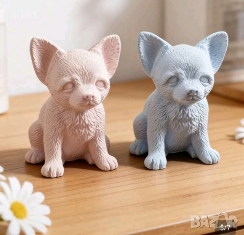 3D пинчер чихуахуа куче кученце силиконов молд форма фондан шоколад гипс смола свещ декор, снимка 3 - Форми - 54565811