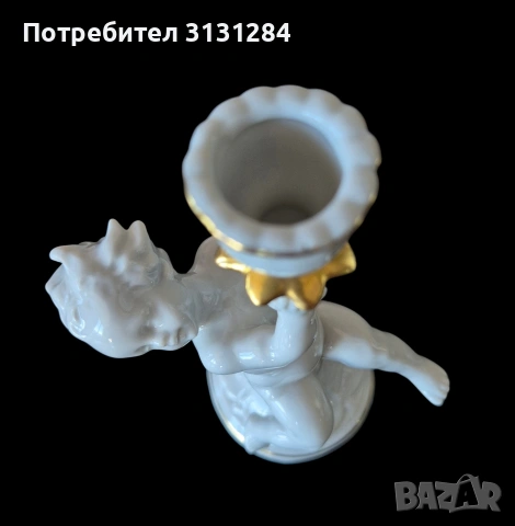 Рядък чифт немски винтидж свещници „Пути“ (Ангелчета) — Тюрингия,Германия , снимка 11 - Други ценни предмети - 55244403