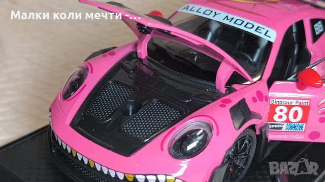 метална кола Porsche 911 GT3 R . Мащаб 1:24, чисто нова с LED светлини , снимка 7 - Колекции - 55184581